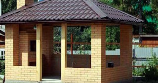 Беседка из кирпича под ключ в Салехарде цена от 3249 рублей - Строй-Слх